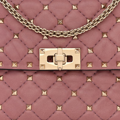 Valentino Garavani Lambskin Medium Rockstud Spike Shoulder Bag Antique Rose 8 of 13