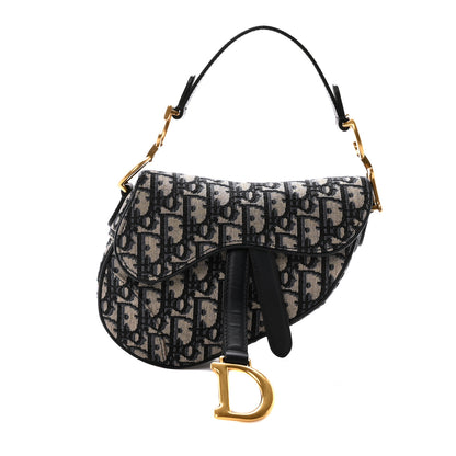 Christian Dior Oblique Mini Saddle Bag With Strap Blue 1 of 10