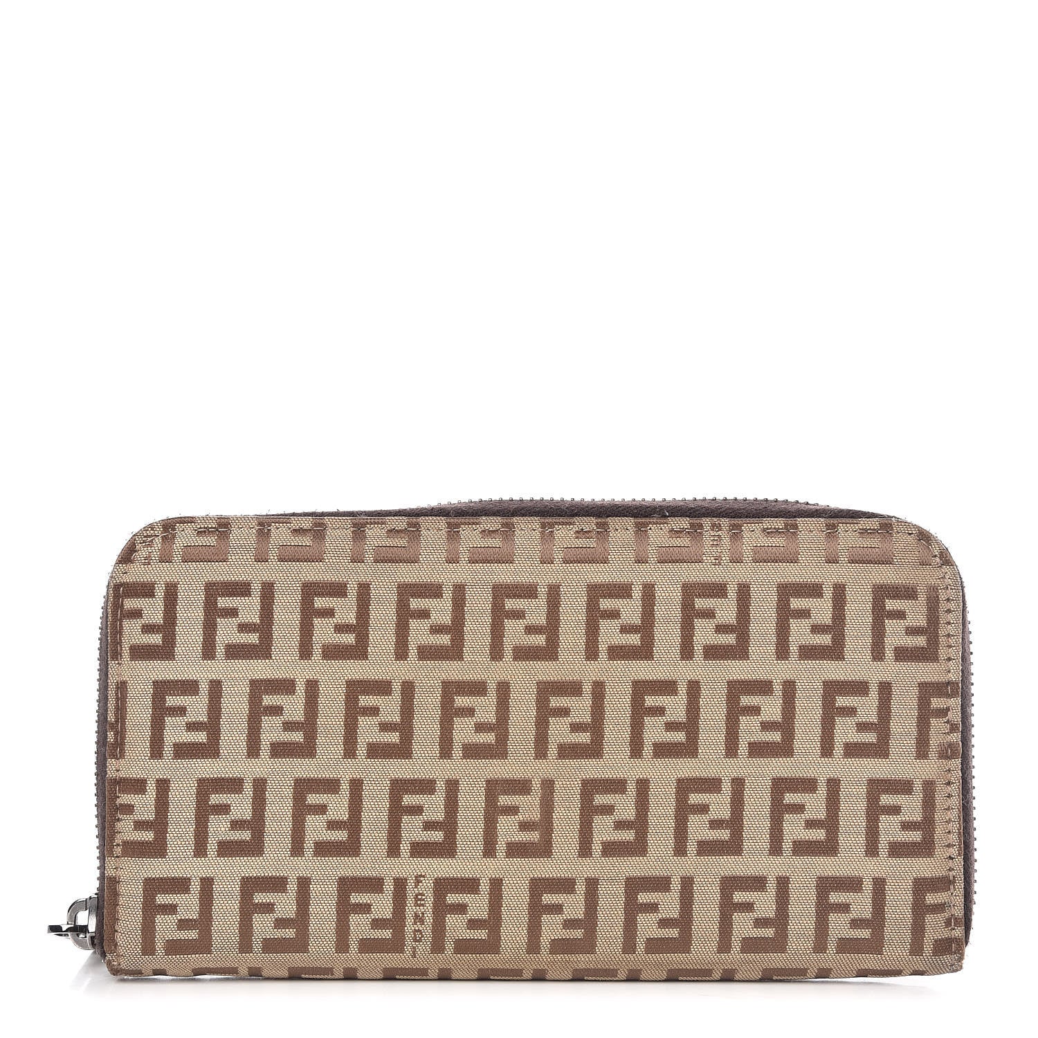 Fendi Zucchino Zip Around Wallet Dark Brown 1 of 10