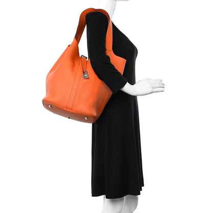 Hermes Taurillon Clemence Picotin Lock 26 GM Jaune D' Or 2 of 12