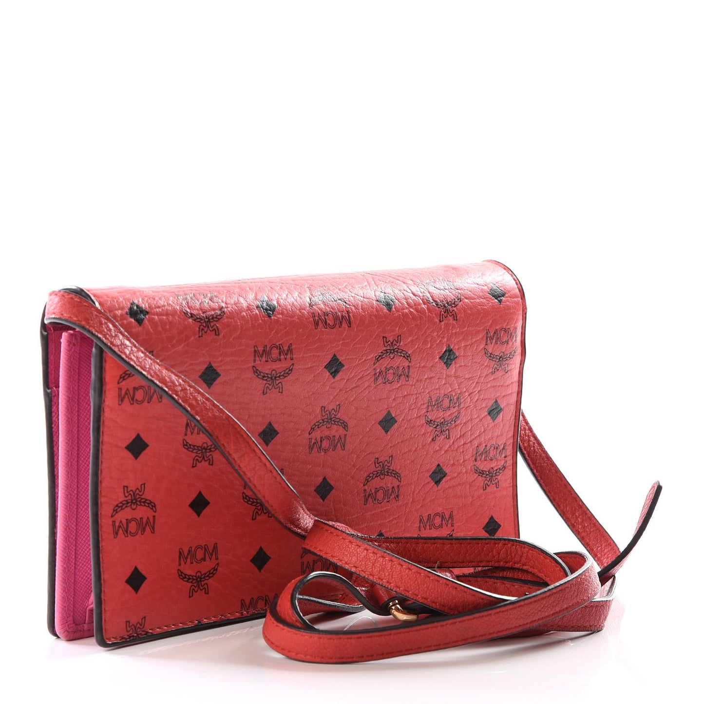 Visetos Bi-Color Crossbody Wallet Coral Sugar Pink