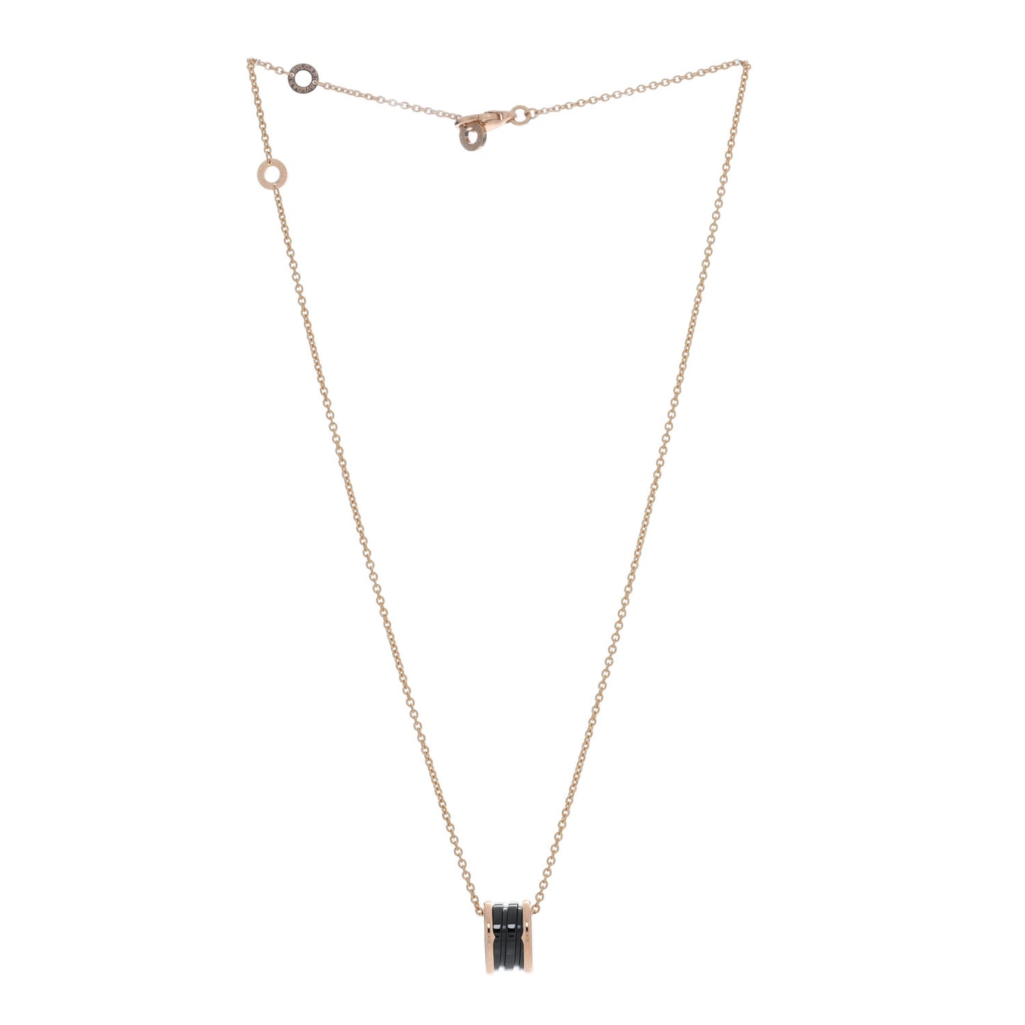 18K Rose Gold Black Ceramic B.Zero1 Pendant Necklace