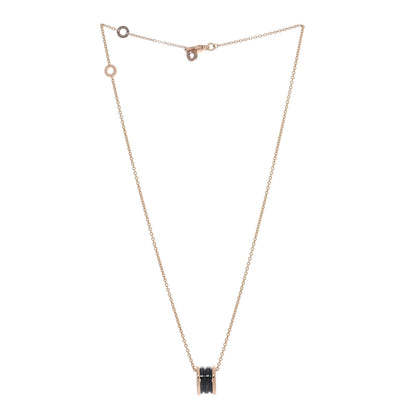 Bulgari 18K Rose Gold Black Ceramic B.Zero1 Pendant Necklace 3 of 4