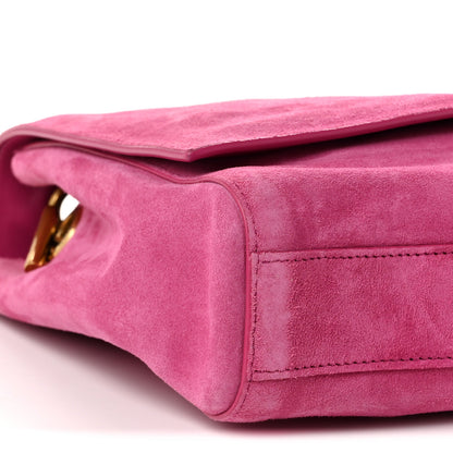 Saint Laurent Smooth Calfskin Suede Medium Reversible Monogram Kate Satchel Rose Rubis 14 of 18