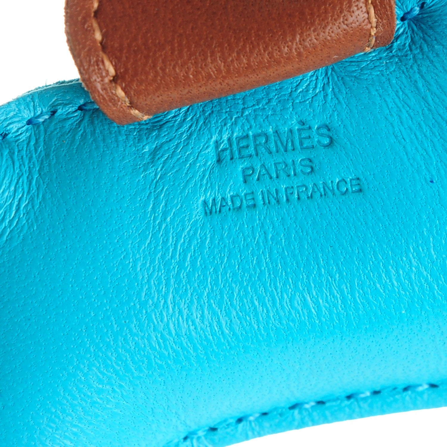 Hermes Milo Lambskin Grigri Rodeo Horse Bag Charm PM Bleu Azteque Bleu Electrique Fauve 3 of 3
