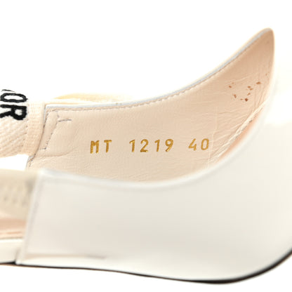 Christian Dior Patent Ribbon J'Adior Slingback 100mm Pumps 40 Off White 7 of 7