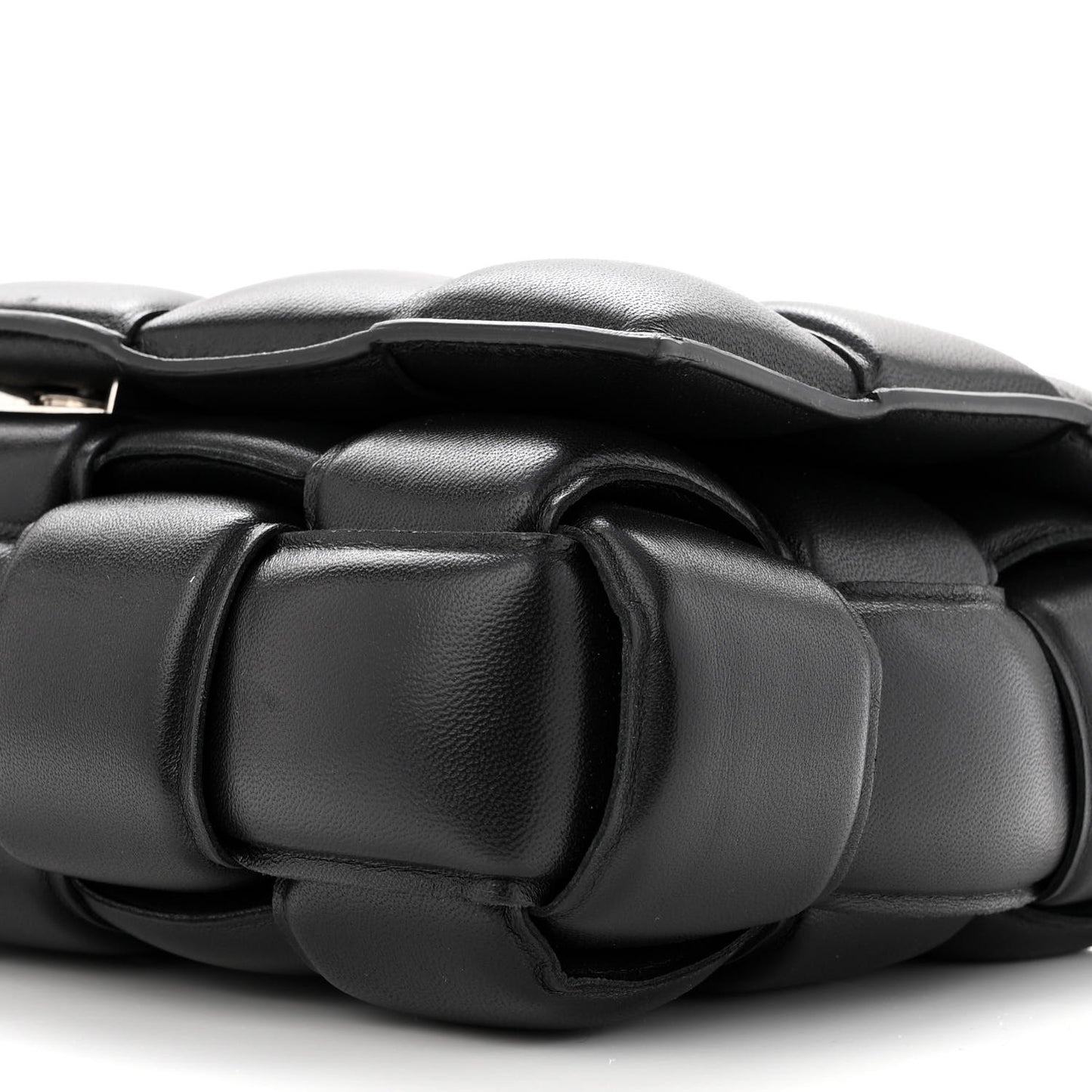 Lambskin Maxi Intreccio Padded Chain Cassette Crossbody Bag Black