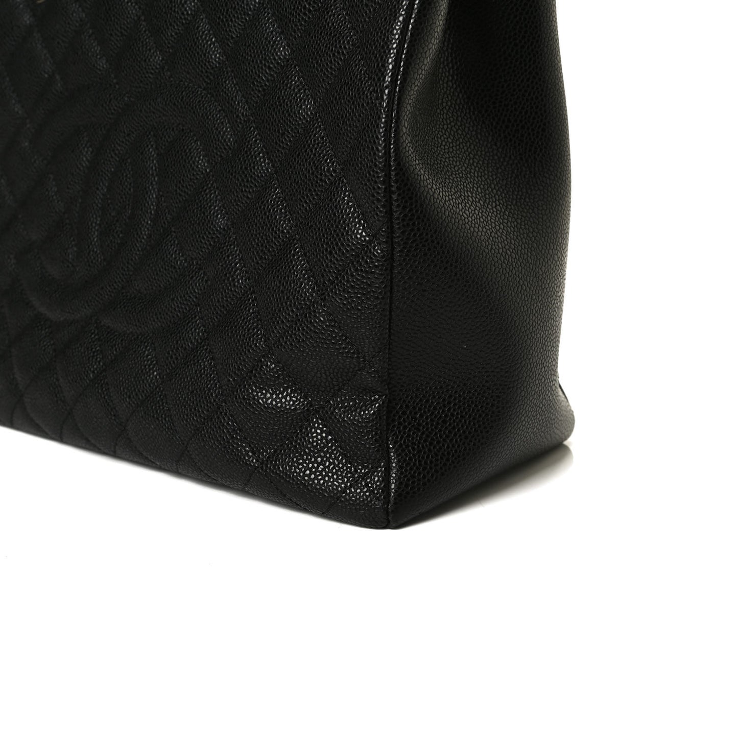 Caviar Quilted Grand Shopping Tote GST Black