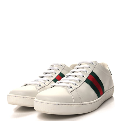 Gucci Calfskin Crocodile Web Womens Ace Sneakers 37 White Green 3 of 9