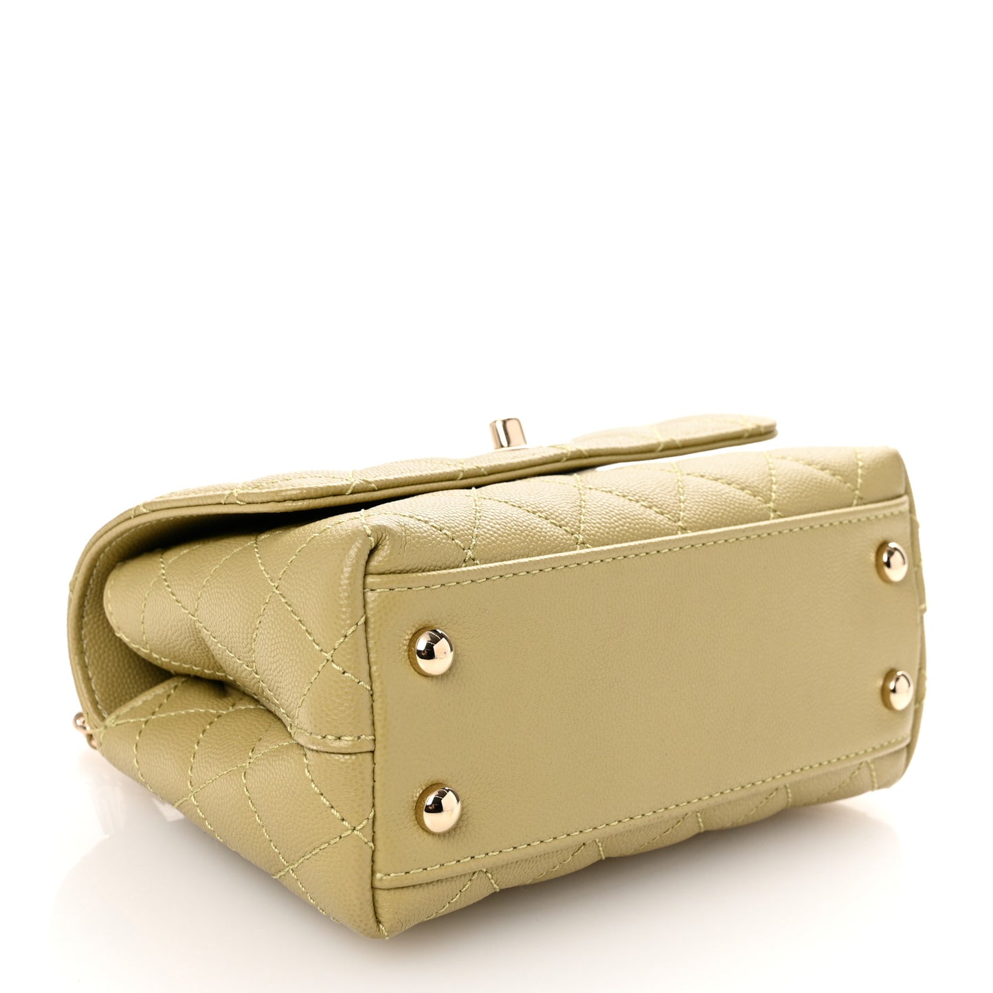 Caviar Quilted Extra Mini Coco Handle Flap Light Green