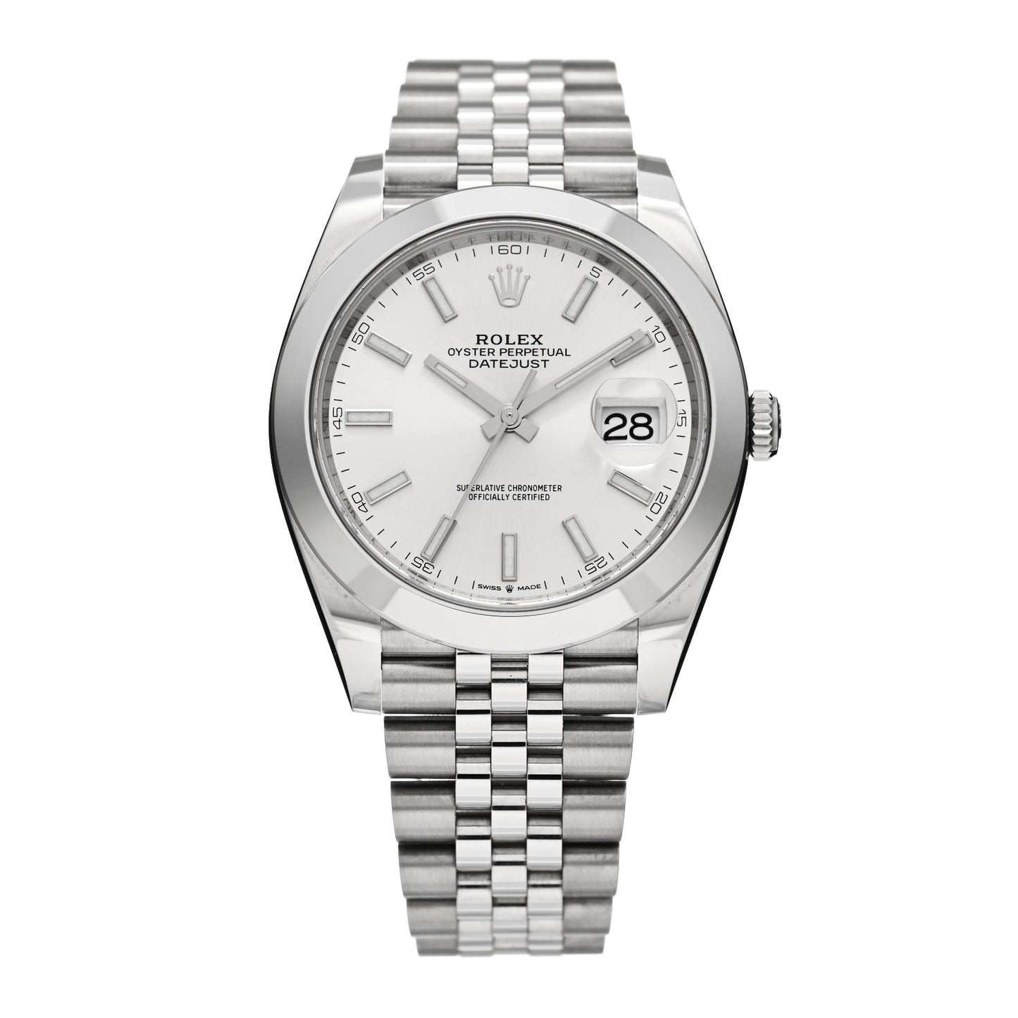 Stainless Steel 41mm Oyster Perpetual Datejust Watch Silver 126300