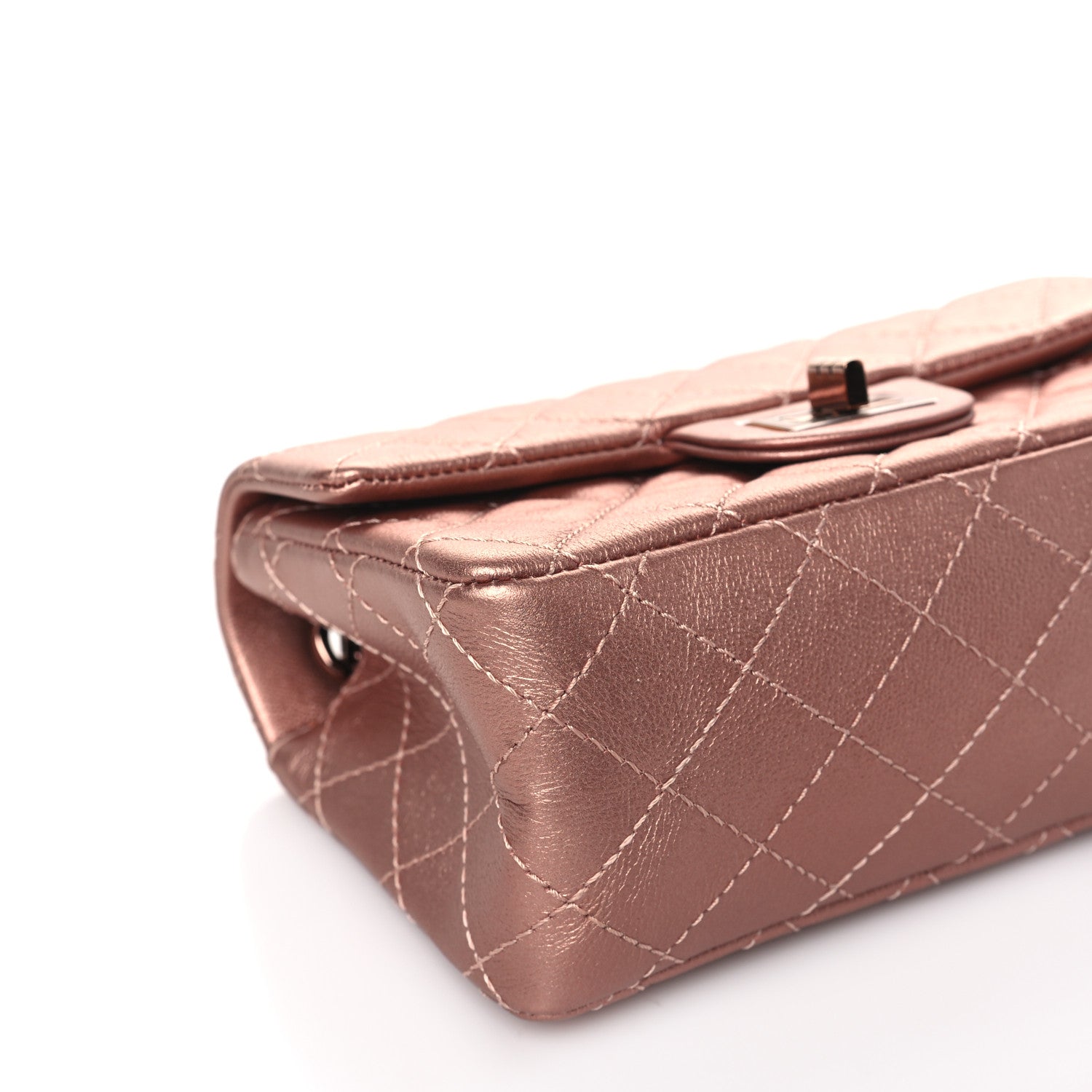Chanel Metallic Grained Calfskin Quilted 2.55 Reissue Mini Flap Copper Pink 9 of 11