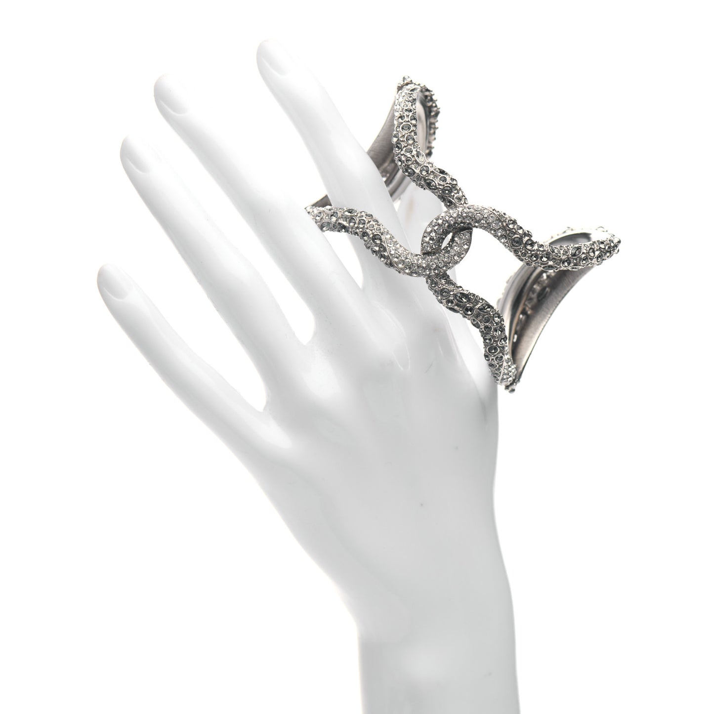 Pearl Crystal Cuff Silver