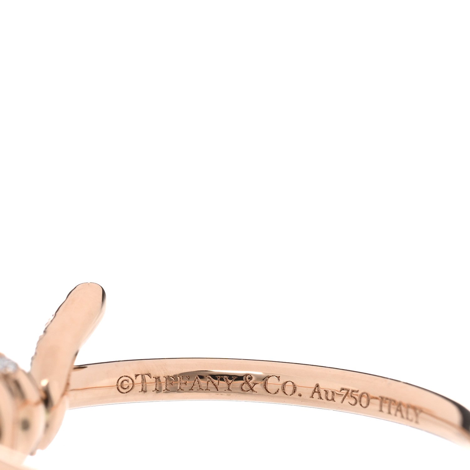 Tiffany 18K Rose Gold Diamond Small Knot Ring 52 6 4 of 5