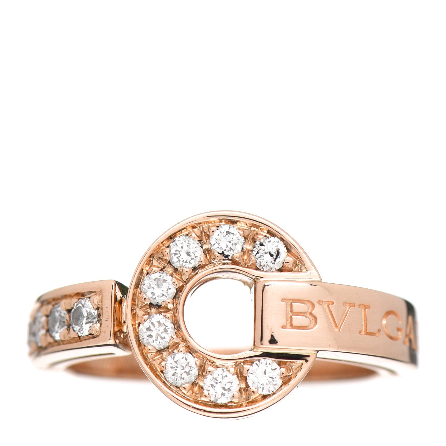 Bulgari 18K Rose Gold Diamond BVLGARI BVLGARI Ring 51 5.75 1 of 5