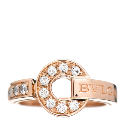 Bulgari 18K Rose Gold Diamond BVLGARI BVLGARI Ring 51 5.75 1 of 5