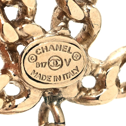 Chanel Metal Pearl CC Chain Drop Earrings Gold 4 of 4