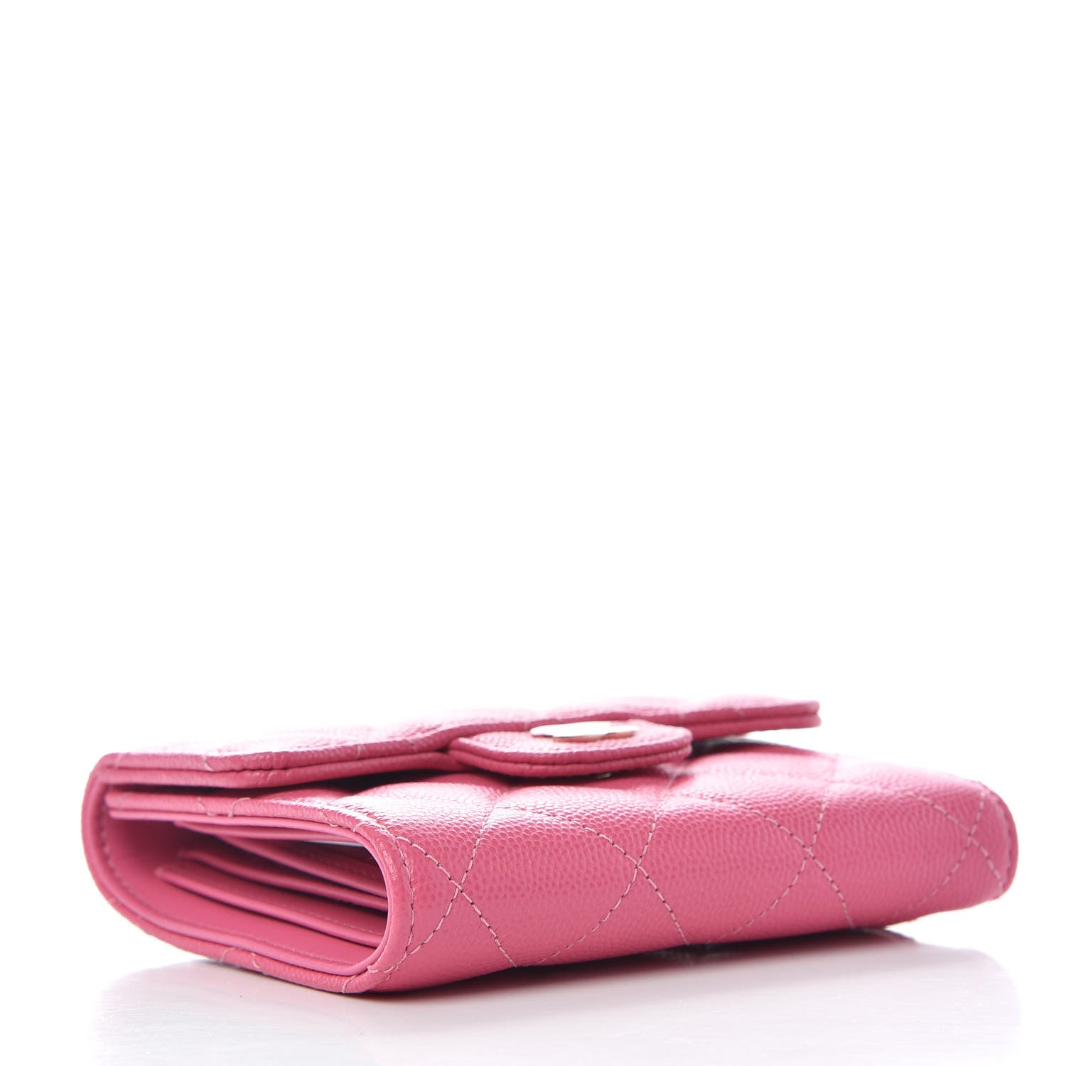 Chanel Caviar Quilted Compact Flap Wallet Pink 4 of 8