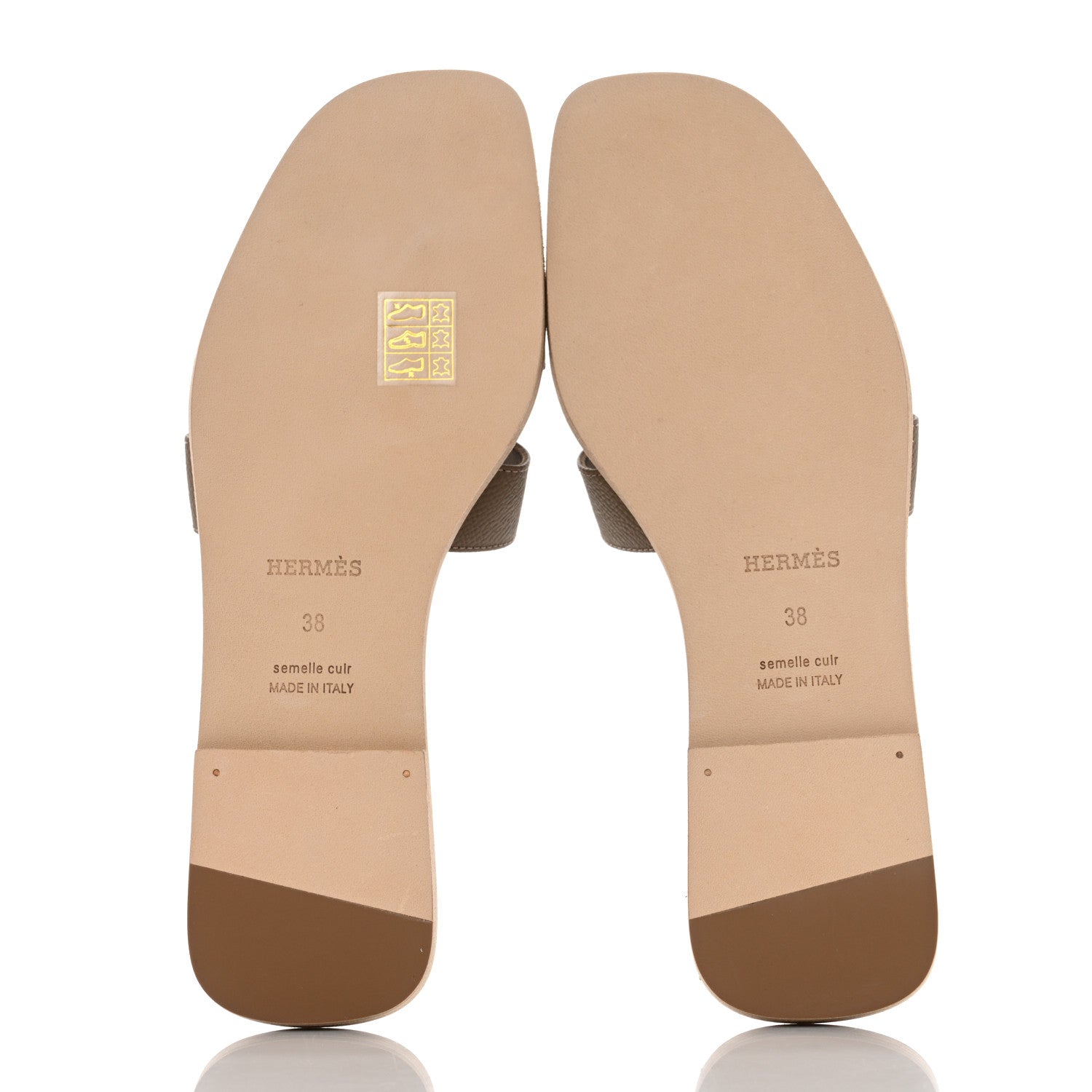 Hermes Epsom Oran Sandals 38 Etoupe 5 of 9