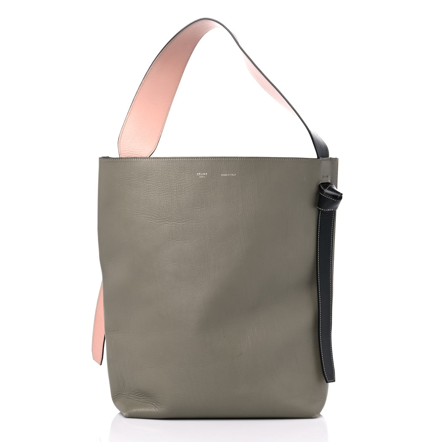 Celine Shiny Smooth Calfskin Small Twisted Cabas Light Khaki Cream 3 of 18