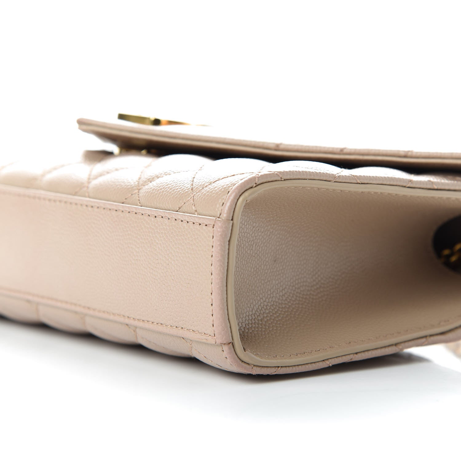 Saint Laurent Grain De Poudre Textured Mixed Matelasse Triquilt Small Monogram Satchel Nude Powder 7 of 10