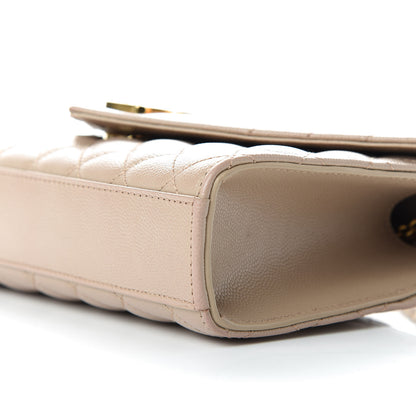Saint Laurent Grain De Poudre Textured Mixed Matelasse Triquilt Small Monogram Satchel Nude Powder 7 of 10