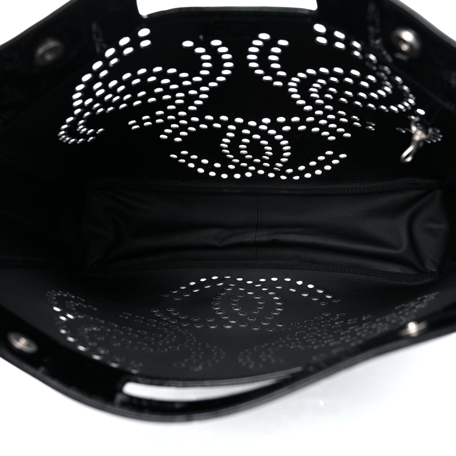 Chanel Patent Perforated CC Handle Bag Black 6 of 15