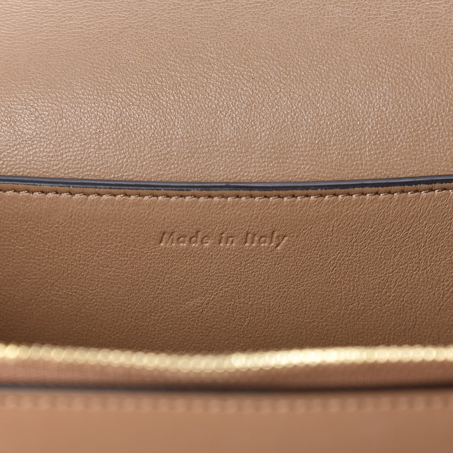 Shiny Smooth Calfskin Medium Frame Shoulder Bag Tan Optic White