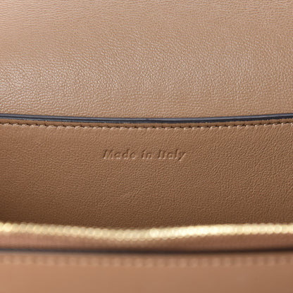 Celine Shiny Smooth Calfskin Medium Frame Shoulder Bag Tan Optic White 9 of 10