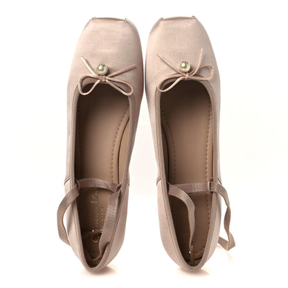 Christian Dior Satin Grosgrain D-Joy Ballet Flats 40 Beige Rose 2 of 12