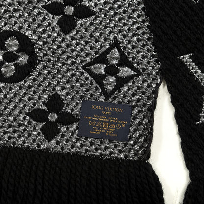 Louis Vuitton Wool Silk Logomania Shine Scarf Black 3 of 3