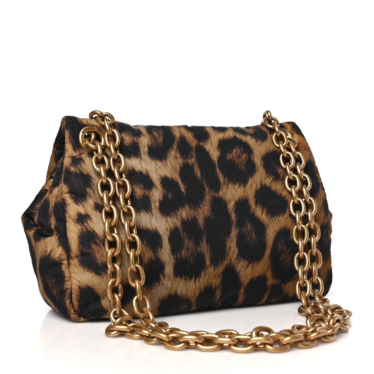 Nylon Monaco Mini Leopard Shoulder Bag Brown