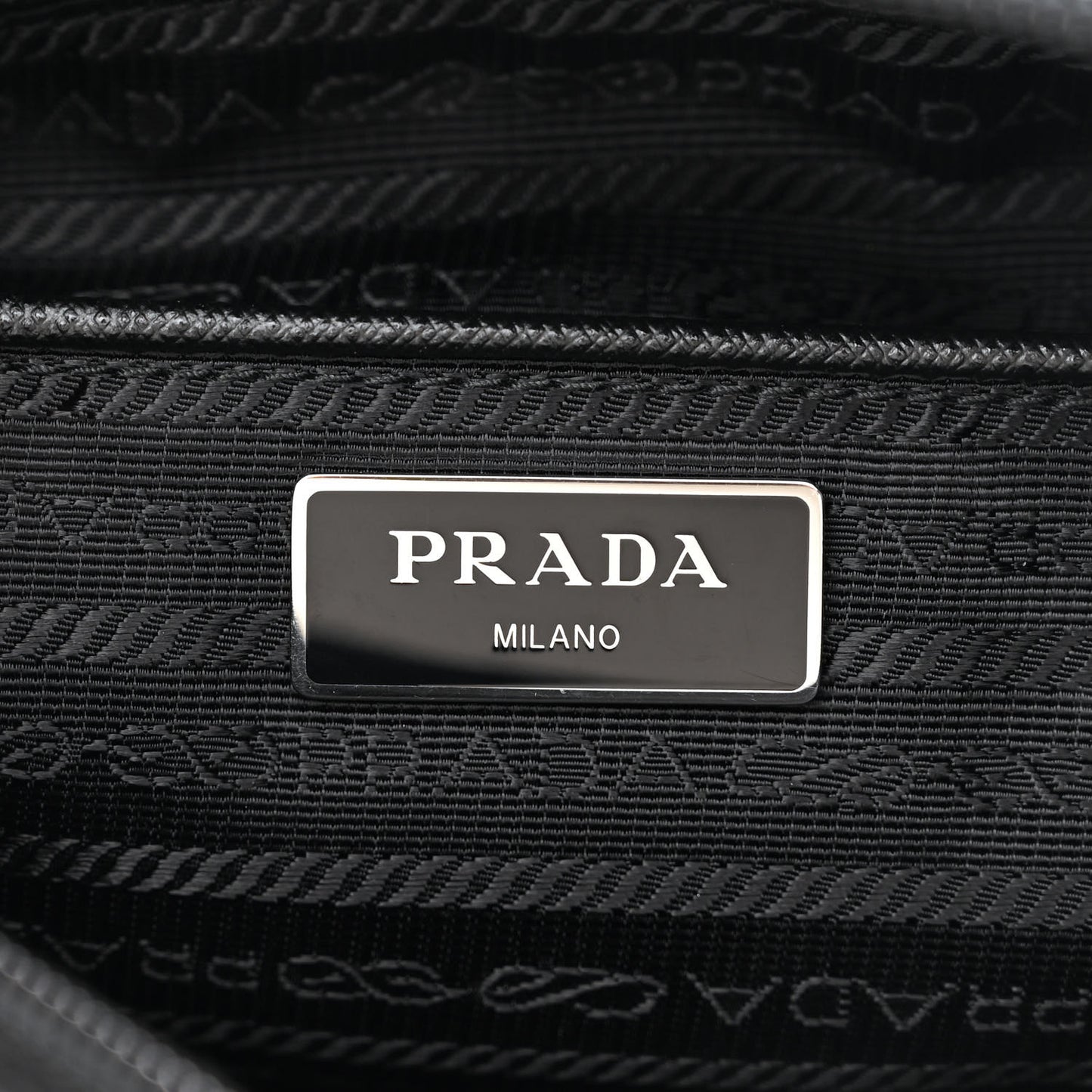 Re-Nylon Vela Saffiano Pocket Double Buckle Messenger Shoulder Bag Black