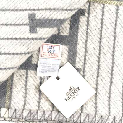 Hermes Wool Cashmere Avalon Cabriole Blanket Gris Perle 2 of 3