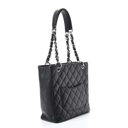 Chanel Caviar Quilted Petit Shopping Tote PST Black 3 of 7