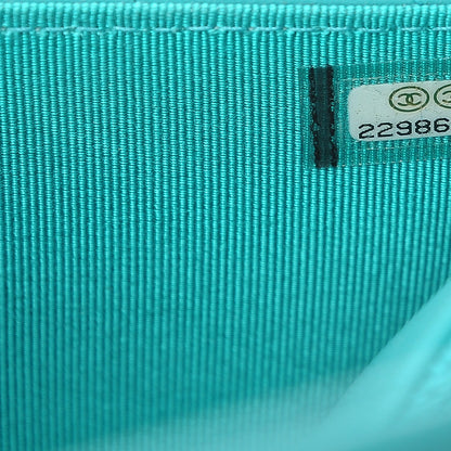 Chanel Lambskin Chevron Wallet On Chain WOC Turquoise 8 of 9