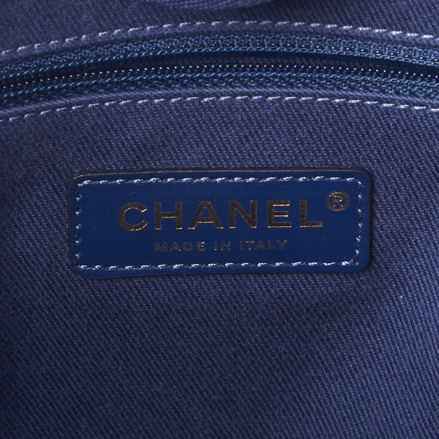 Chanel Mixed Fibers Striped Small Deauville Tote Navy Blue 9 of 10