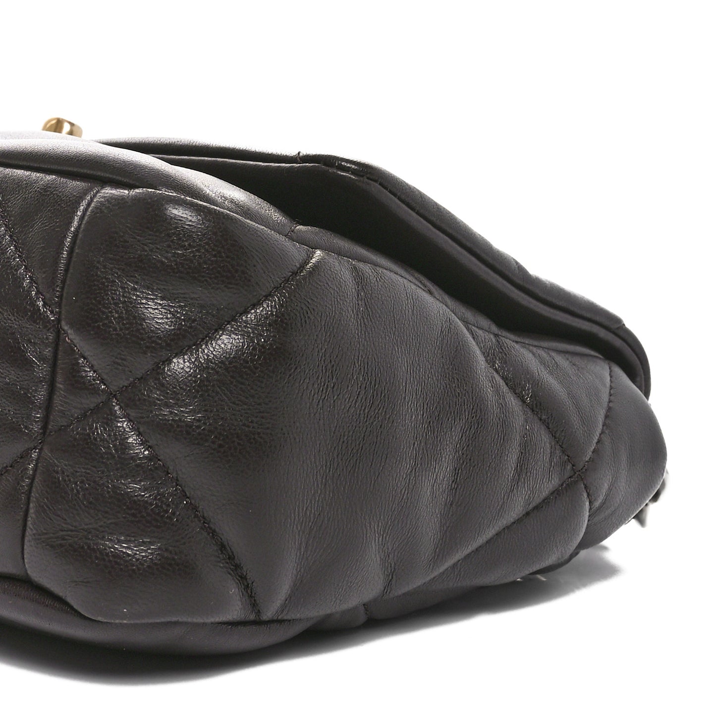 Lambskin Quilted Medium Chanel 19 Flap Dark Brown