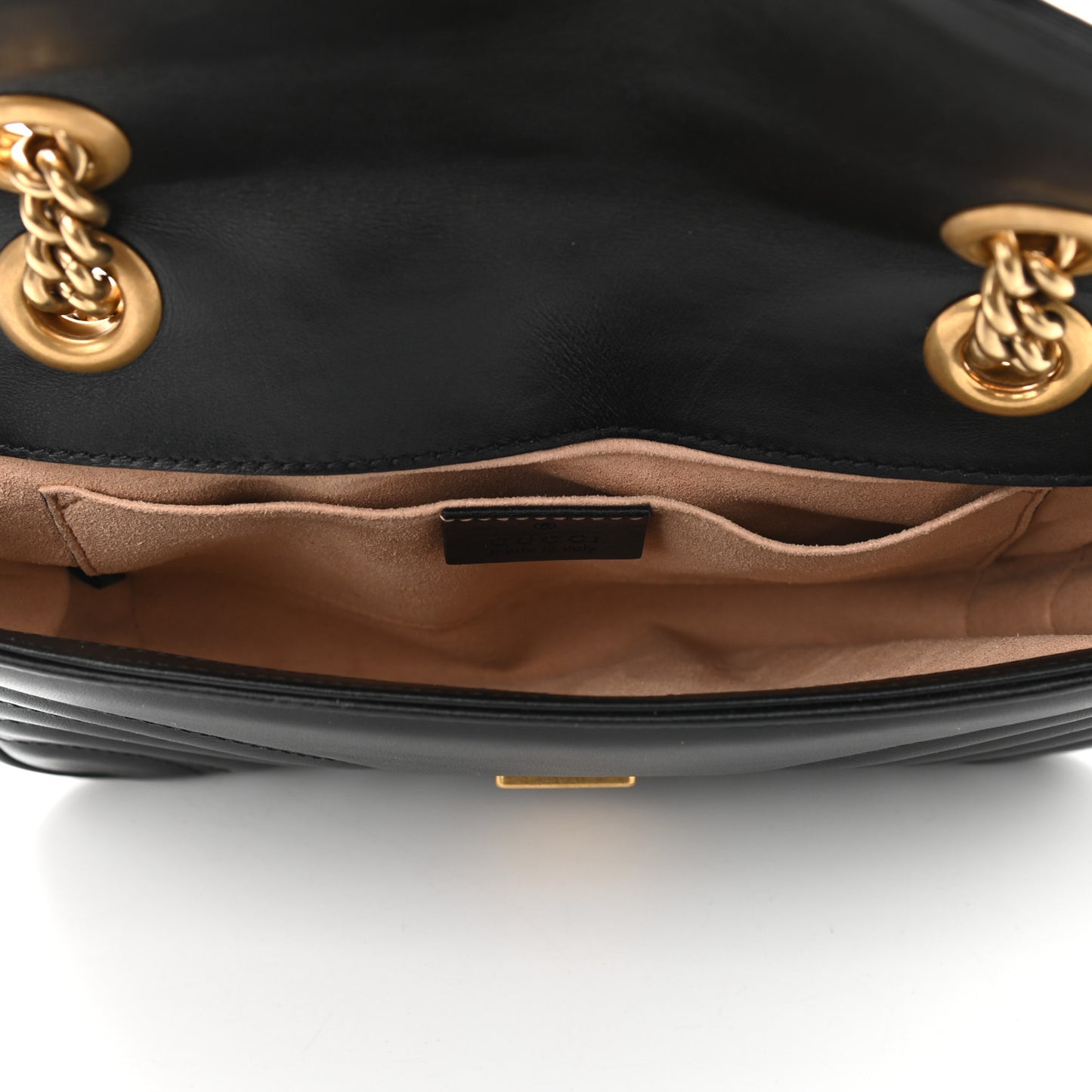 Calfskin Matelasse Mini GG Marmont Shoulder Bag Black