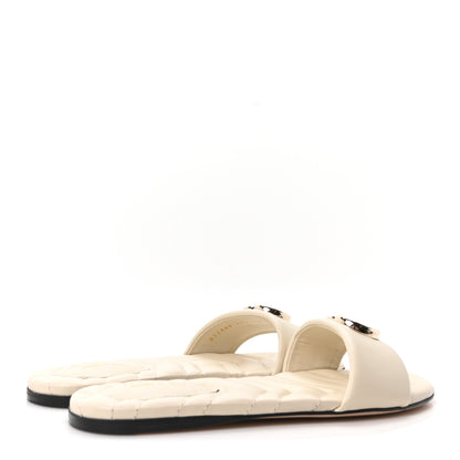 Gucci Nappa Matelasse GG Marmont Flat Slide Sandals 36.5 New Ivoire 5 of 10