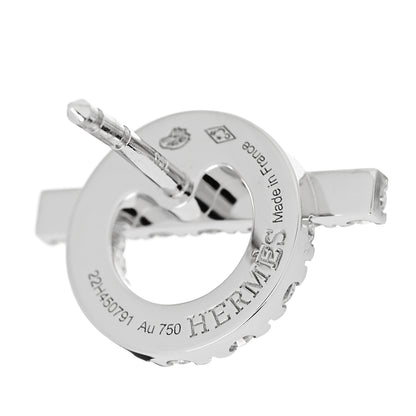 Hermes 18K White Gold Diamond Finesse Earrings 4 of 5