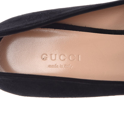 Gucci Kid Scamosciato GG Marmont Fringe 50mm Loafer Pumps 38.5 Black 6 of 11