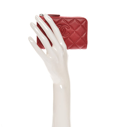 Chanel Caviar Quilted Diamond CC Key Holder Case Dark Pink 2 of 8