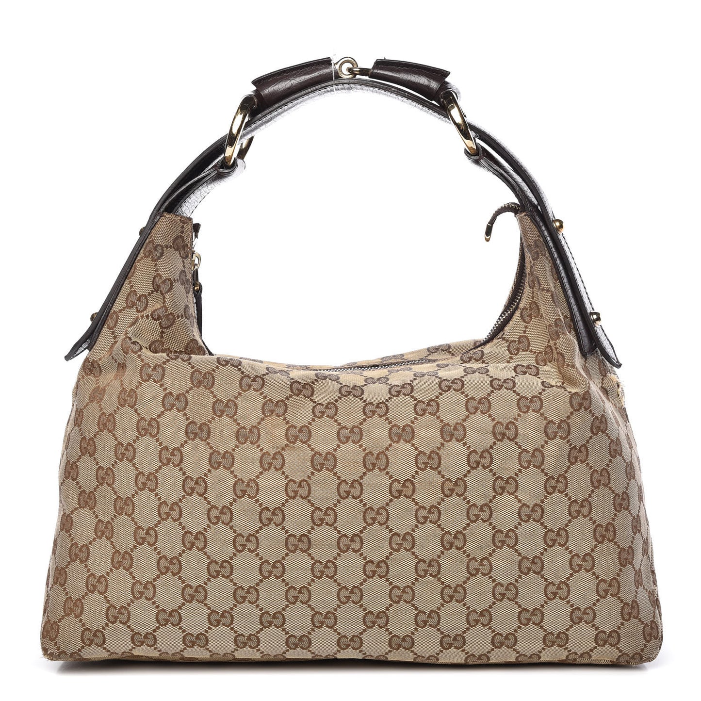 Monogram Medium Horsebit Chain Hobo Dark Brown