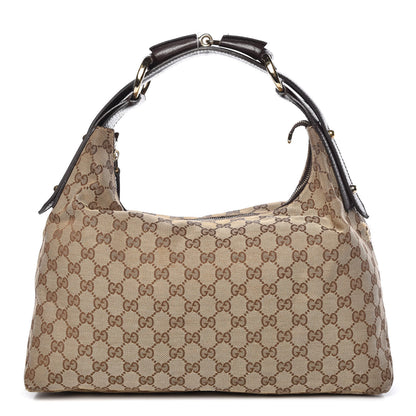 Gucci Monogram Medium Horsebit Chain Hobo Dark Brown 1 of 15