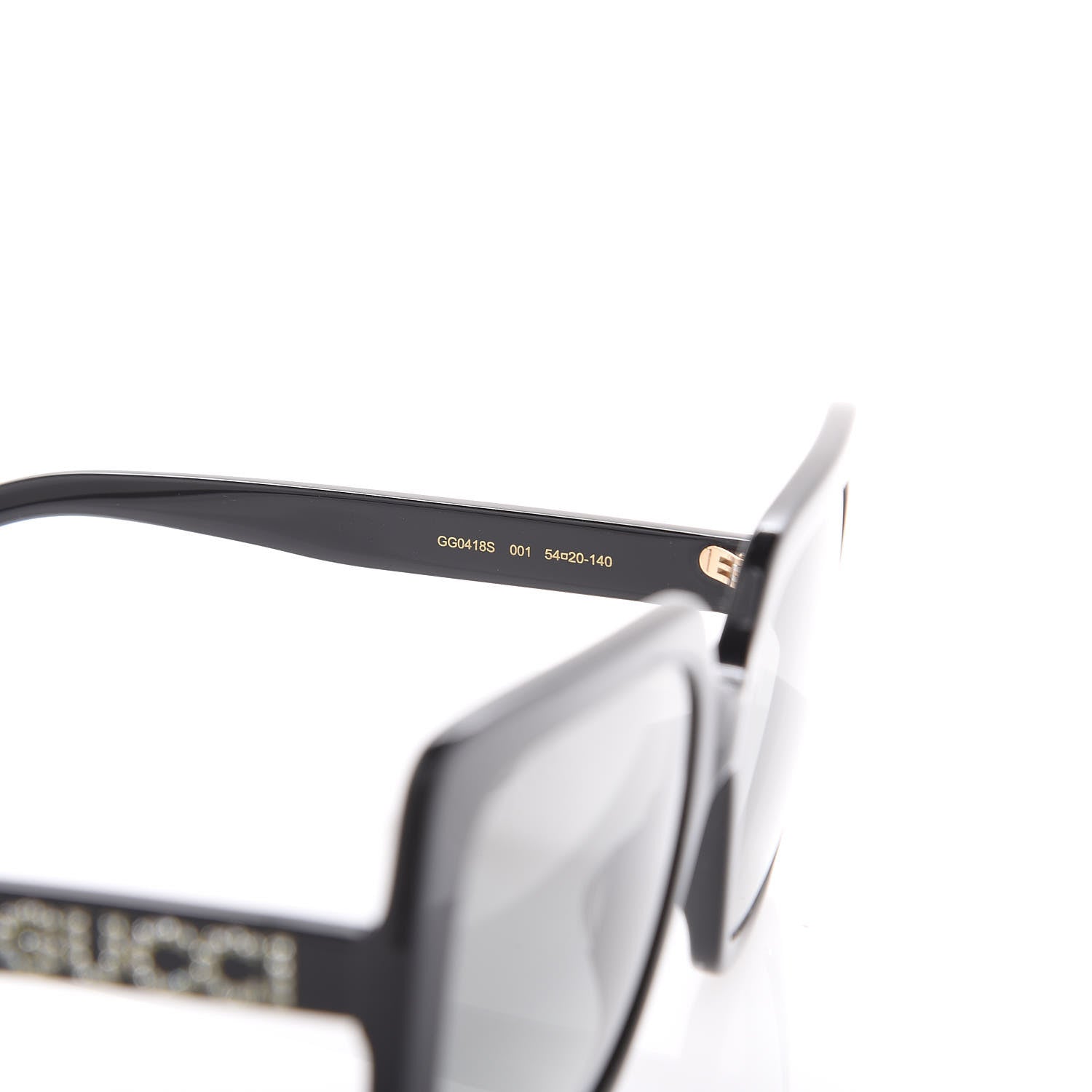 Gucci Crystal Square Frame GG Sunglasses GG0418S Black 5 of 7