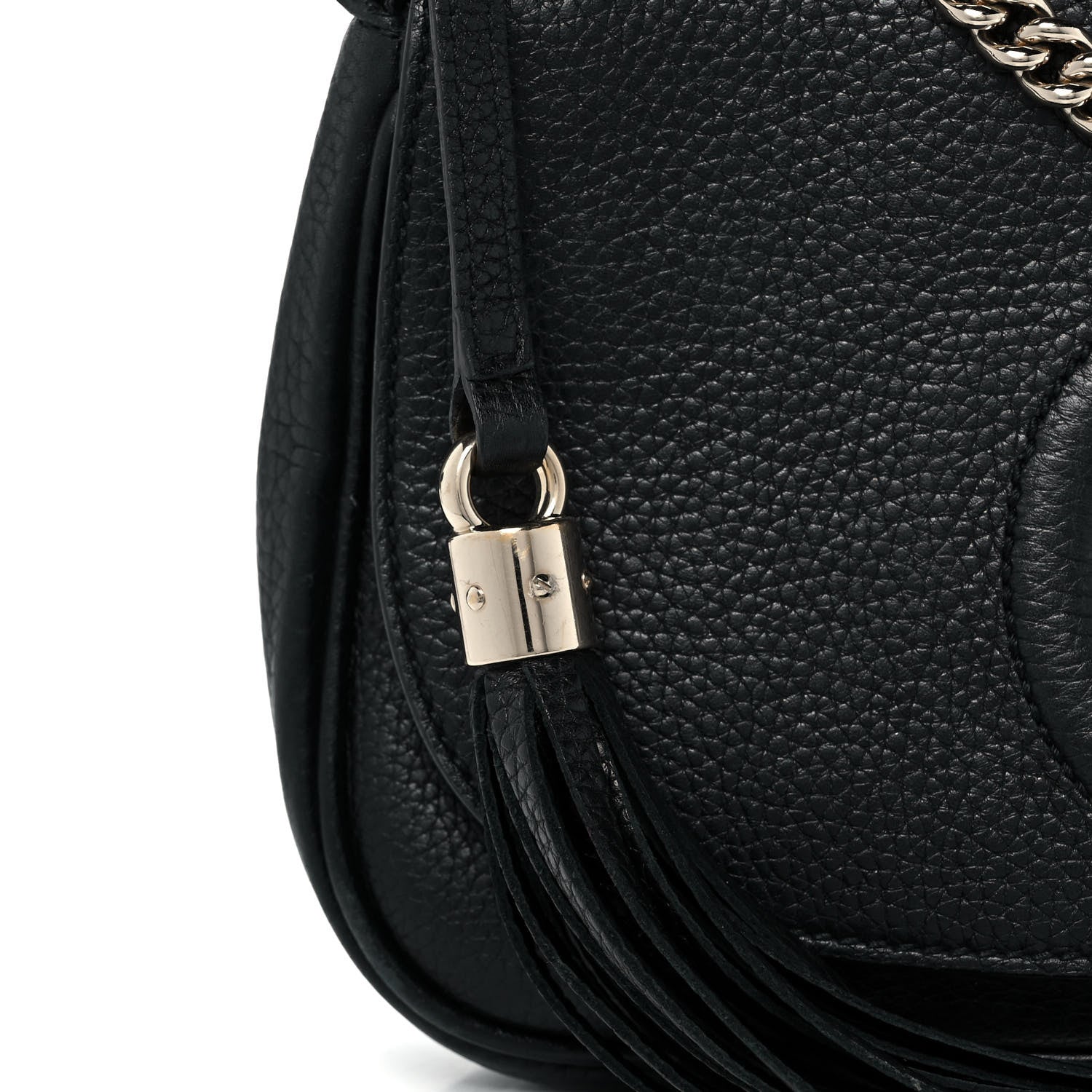 Gucci Pebbled Calfskin Medium Soho Flap Crossbody Black 9 of 13