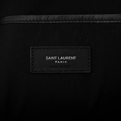 Saint Laurent Canvas Leopard Print City Backpack Black White 6 of 10