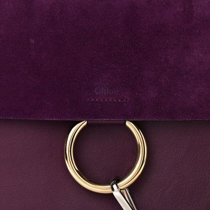 Chloe Suede Calfskin Medium Faye Shoulder Bag Dark Purple 8 of 11