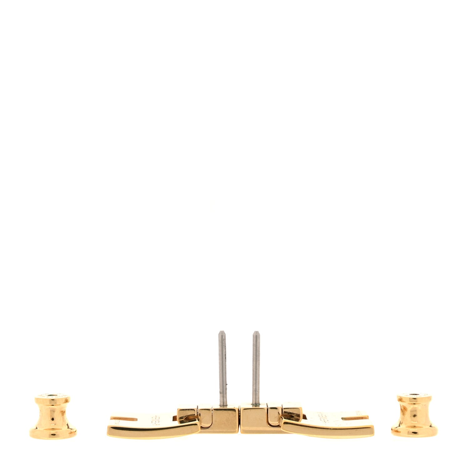 Hermes Rose Gold Lacquer Eileen Earrings White 3 of 5